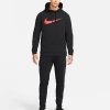 Bluza Nike męska kangurka czarna z nadrukiem Dri-Fit